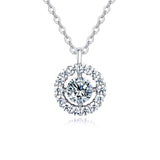 925 Sterling Silver Elegant Solitaire Moissanite Necklace In Plated with White Gold – Timeless Luxury Jewelry
