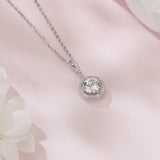 925 Sterling Silver Elegant Solitaire Moissanite Necklace In Plated with White Gold – Timeless Luxury Jewelry