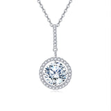 925 Sterling Silver Elegant Solitaire Moissanite Necklace In Plated with White Gold – Timeless Luxury Jewelry