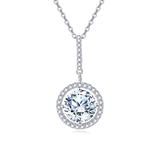 925 Sterling Silver Elegant Solitaire Moissanite Necklace In Plated with White Gold – Timeless Luxury Jewelry
