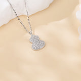 925 Sterling Silver Elegant Gourd-shaped Moissanite Pendant Necklace