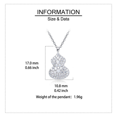 925 Sterling Silver Elegant Gourd-shaped Moissanite Pendant Necklace
