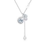 925 Sterling Silver Elegant Moissanite Butterfly Necklace With Sparkling Gemstone Pendant
