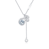 925 Sterling Silver Elegant Moissanite Butterfly Necklace With Sparkling Gemstone Pendant