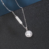 925 Sterling Silver Elegant Sterling Silver Zircon Halo Pendant Necklace For Women