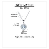 925 Sterling Silver Elegant Sterling Silver Zircon Halo Pendant Necklace For Women