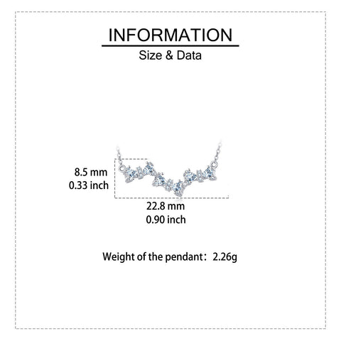 925 Sterling Silver Elegant Silver Zircon Wave Necklace