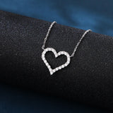 925 Sterling Silver Elegant Zircon Heart Pendant Necklace