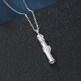 925 Sterling Silver Elegant Silver Bamboo Pendant Necklace