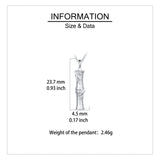 925 Sterling Silver Elegant Silver Bamboo Pendant Necklace