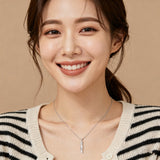 925 Sterling Silver Elegant Silver Bamboo Pendant Necklace