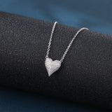 925 Sterling Silver Elegant Zircon Heart Pendant Necklace