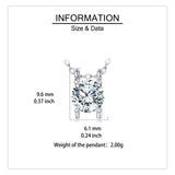 925 Sterling Silver Elegant Solitaire Zircon Pendant Necklace In Plated with White Gold