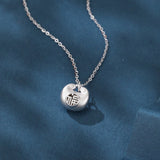 925 Sterling Silver Sterling Silver Round Pendant Necklace With Engraved Chinese Character