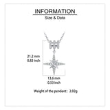 925 Sterling Silver Elegant Zircon Star Pendant Necklace With Sparkling Celestial Charm