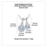 925 Sterling Silver Elegant Silver Zircon Pendant Necklace With Dual Charm Design