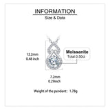 925 Sterling Silver Elegant Moissanite Pendant Necklace With Sparkling Accents