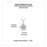925 Sterling Silver Elegant Silver Zircon Four-leaf Clover Pendant Necklace