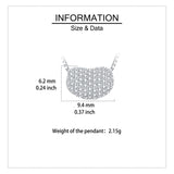 925 Sterling Silver Elegant Zircon Heart Pendant On Silver Chain Necklace