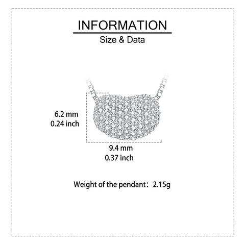 925 Sterling Silver Elegant Zircon Heart Pendant On Silver Chain Necklace