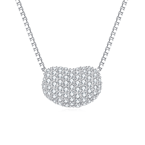 925 Sterling Silver Elegant Zircon Heart Pendant On Silver Chain Necklace