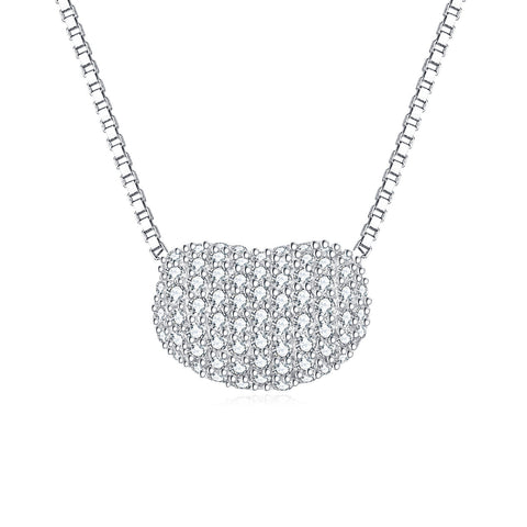 925 Sterling Silver Elegant Zircon Heart Pendant On Silver Chain Necklace