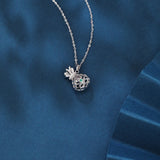 925 Sterling Silver Elegant Silver Pearl Sphere Necklace With Green Gem And Zircon Accents