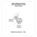 925 Sterling Silver Elegant Silver Pearl Sphere Necklace With Green Gem And Zircon Accents