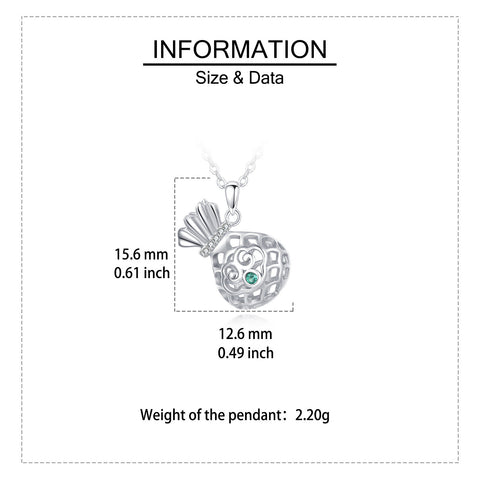 925 Sterling Silver Elegant Silver Pearl Sphere Necklace With Green Gem And Zircon Accents