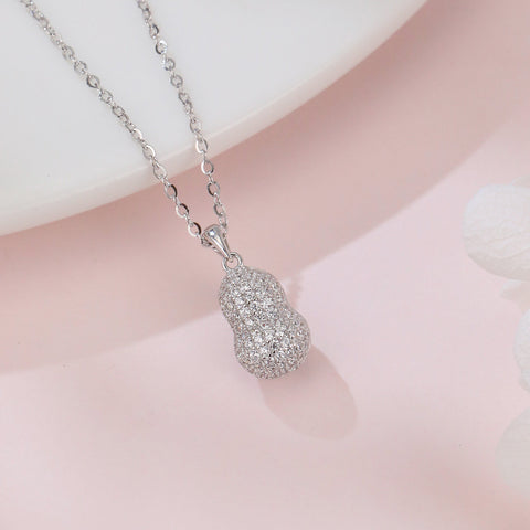 925 Sterling Silver Elegant Teardrop Zircon Pendant Necklace In Sterling Silver