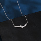 925 Sterling Silver Elegant Silver Zircon Smile Necklace