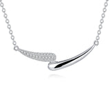 925 Sterling Silver Elegant Silver Zircon Smile Necklace
