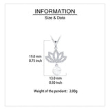 925 Sterling Silver Elegant Lotus Flower Necklace With Sterling Silver And Cubic Zirconia Charm