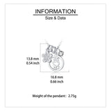 925 Sterling Silver **title:** Elegant Silver Necklace With Zircon Accents, Four-leaf Clover Charm, And Prosperity Symbol Pendant