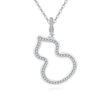 925 Sterling Silver Elegant Silver Zircon Heart-shaped Pendant Necklace With Wavy Design