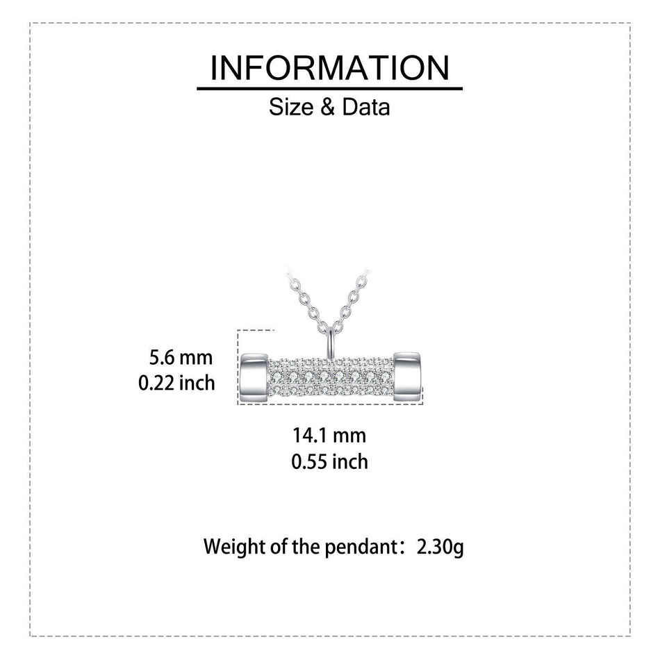 925 Sterling Silver Elegant Zircon-studded Rectangular Pendant Necklace On Silver Chain