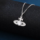 925 Sterling Silver Elegant Zircon Pendant Necklace With Matching Rings: Timeless Luxury Jewelry