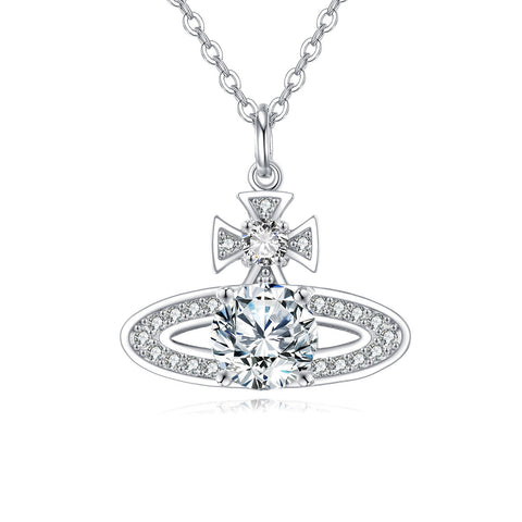925 Sterling Silver Elegant Zircon Pendant Necklace With Matching Rings: Timeless Luxury Jewelry