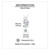 925 Sterling Silver **enchanted Silver Unicorn Pendant Necklace With Moissanite Accents**