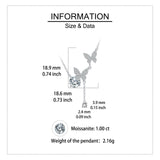 925 Sterling Silver Elegant Moissanite-encrusted Butterfly Pendant Necklace With Timeless Charm