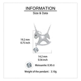 925 Sterling Silver Moissanite-studded Rocking Horse Pendant Necklace