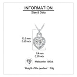 925 Sterling Silver Elegant Heart-shaped Moissanite Pendant Necklace With Sparkling Accents