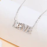 925 Sterling Silver Elegant Moissanite Love Necklace - Sparkling Silver Jewelry For Eternal Affection