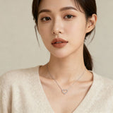 925 Sterling Silver Elegant Moissanite Heart Pendant Necklace