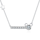 925 Sterling Silver Elegant Star & Moissanite Pendant Necklace In Sterling Silver