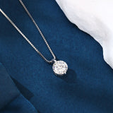 925 Sterling Silver Elegant Solitaire Moissanite Pendant In Sterling Silver