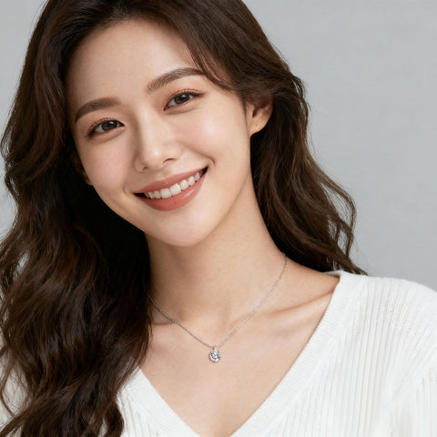 925 Sterling Silver Elegant Solitaire Moissanite Pendant In Sterling Silver