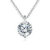 925 Sterling Silver Elegant Solitaire Moissanite Pendant In Sterling Silver