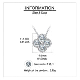 925 Sterling Silver Elegant Moissanite Flower Pendant Necklace In Sterling Silver Chain