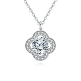 925 Sterling Silver Elegant Floral Moissanite Pendant Necklace: Timeless Elegance In Precious Metals